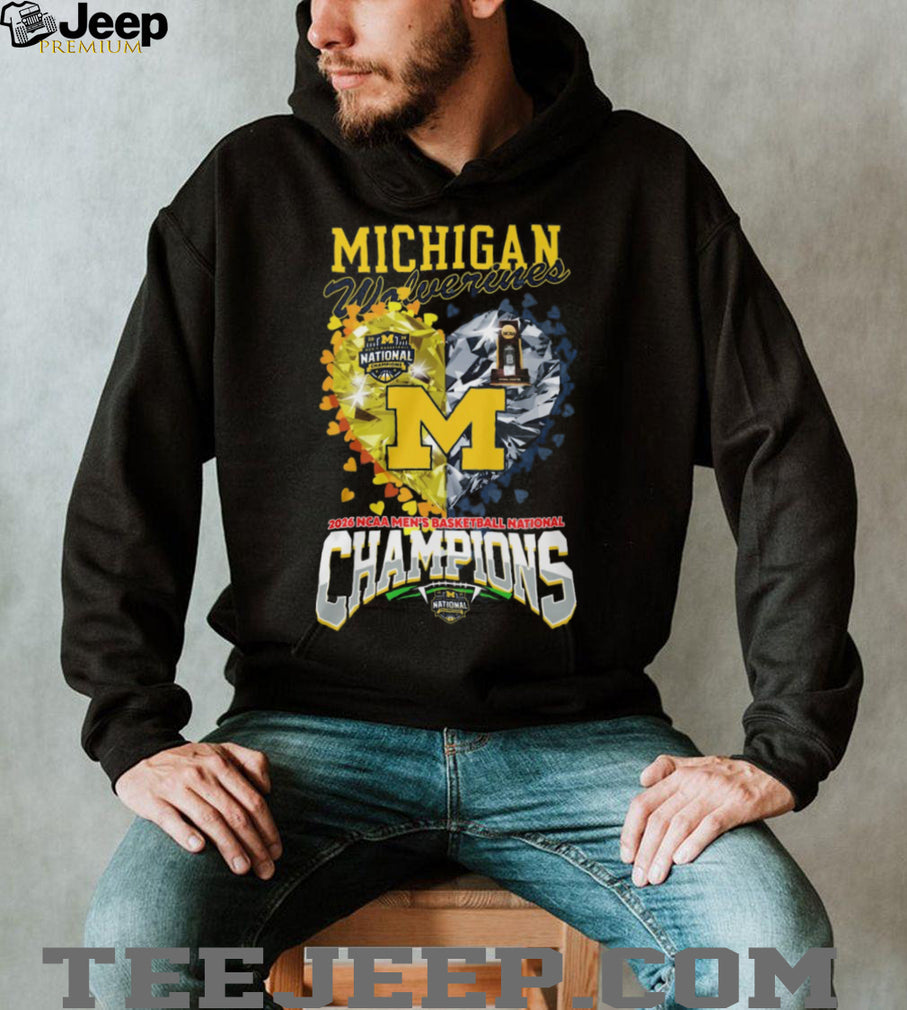 Michigan Wolverines 2026 National Champions Heart Diamond Graphic T Shirt