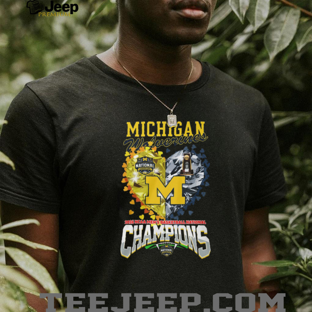 Michigan Wolverines 2026 National Champions Heart Diamond Graphic T Shirt