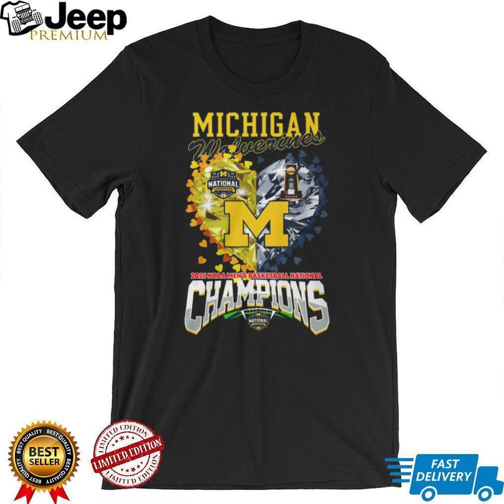 Michigan Wolverines 2026 National Champions Heart Diamond Graphic T Shirt