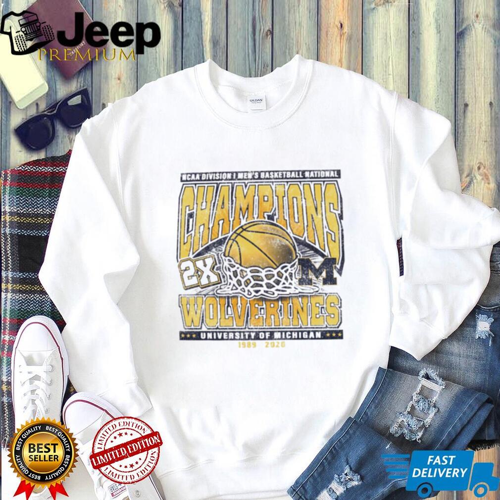 Michigan Wolverines 2X National Champions 1989 2026 Vintage Basketball T Shirt