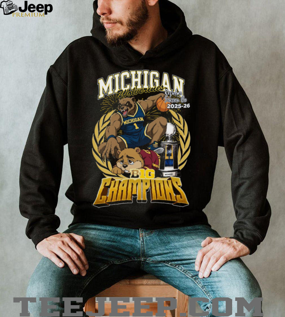 Michigan Wolverines Basketball 2025 26 Big 10 Regular Season Champions Trophy T Shirt