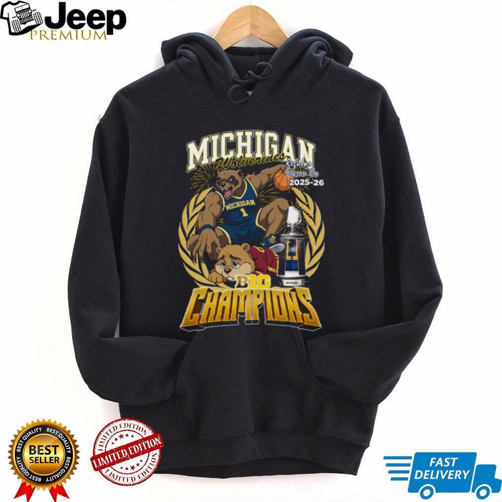 Michigan Wolverines Basketball 2025 26 Big 10 Regular Season Champions Trophy T Shirt