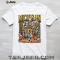 Michigan Wolverines Basketball Skeletons Flaming Hoop T Shirt