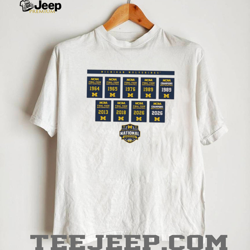 Michigan Wolverines National Champions History Timeline T Shirt
