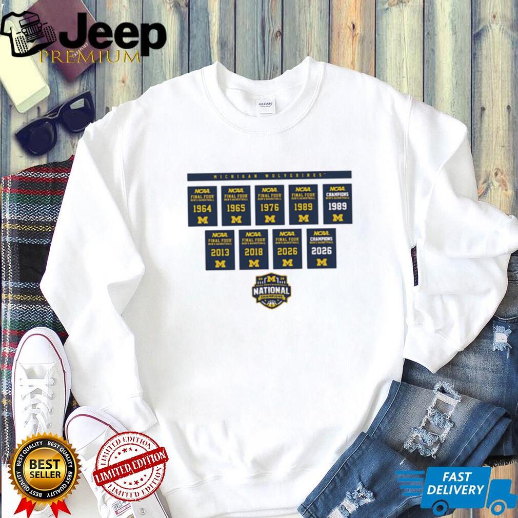 Michigan Wolverines National Champions History Timeline T Shirt