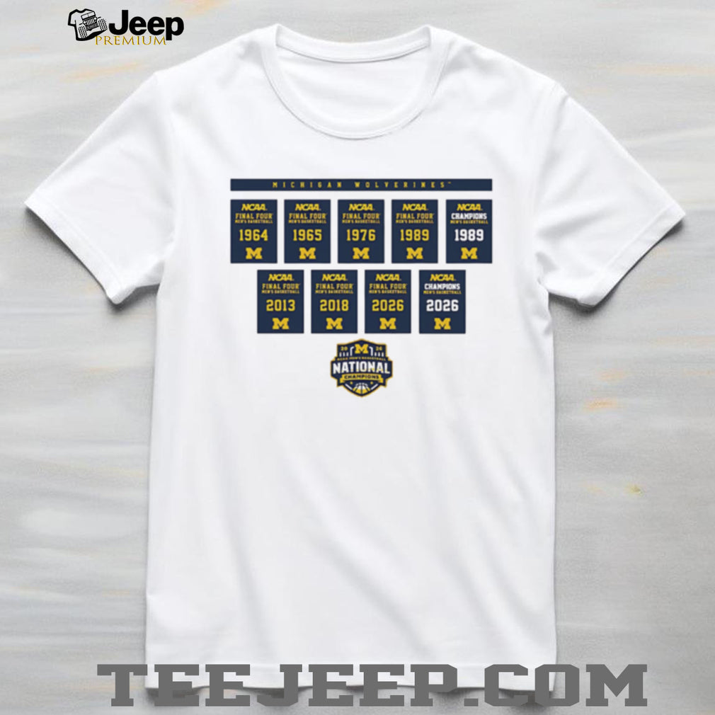 Michigan Wolverines National Champions History Timeline T Shirt