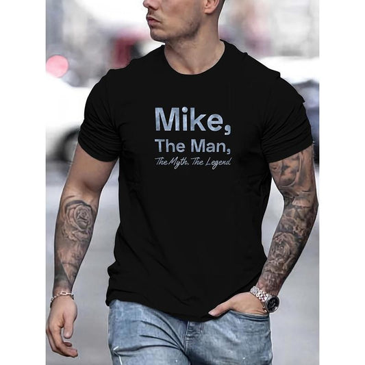 Mike, The For Man" Graphic Tee for Men - Soft Cotton, Summer Casual Round Neck T-Shirt, Breathable & Comfort Fit Made in USA