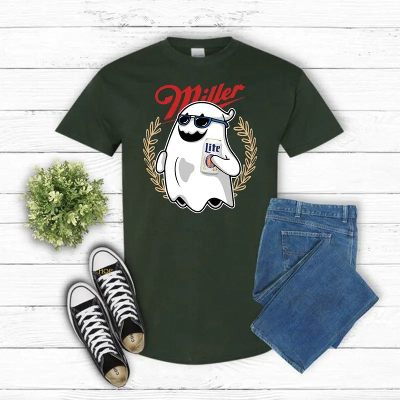 Miler Lite Ghost Halloween T-Shirt Comfort Fabric