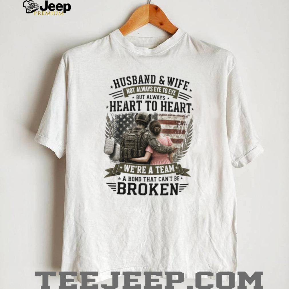 Military Husband and Wife Bond Broken Heart to Heart Soldier T Shirt