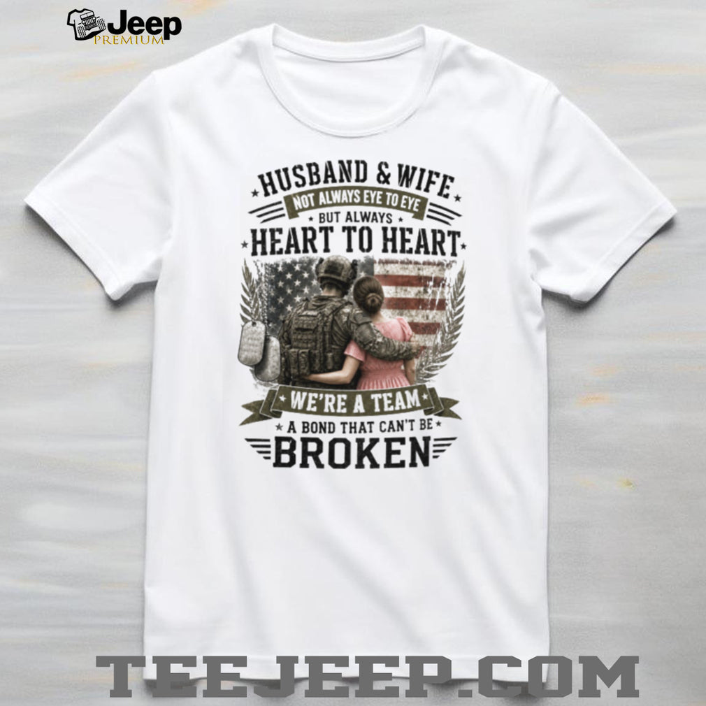 Military Husband and Wife Bond Broken Heart to Heart Soldier T Shirt