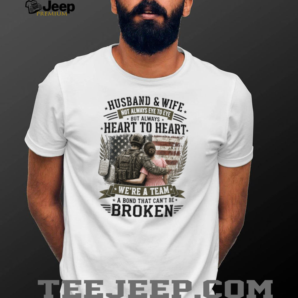 Military Husband and Wife Bond Broken Heart to Heart Soldier T Shirt