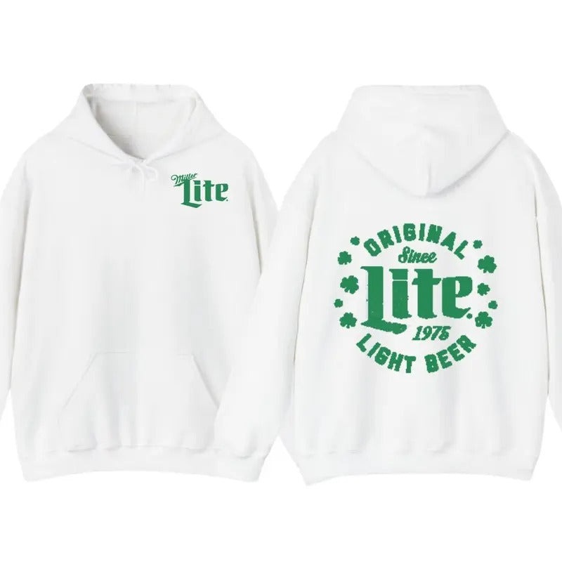 Miller Lite - St. Patrick's Day Shamrocks Light Beer 1975 T-Shirt, Hoodie Trendy Unisex, Trendy Graphic Shirt, Top Menswear