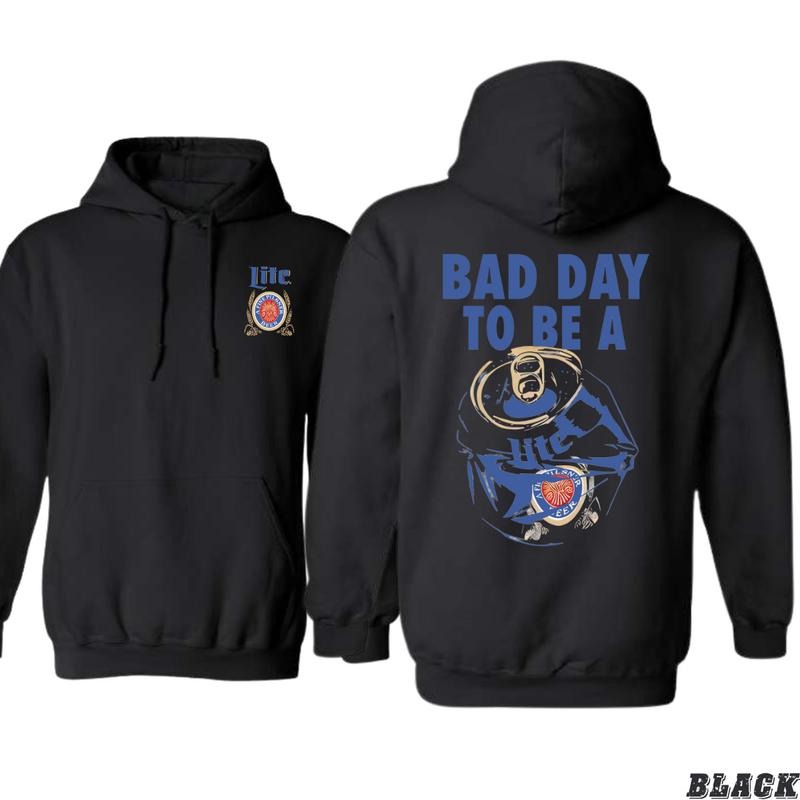 Miller Lite Hoodie - Bad Day to Be a Beer Can Design, Perfect for Beer Lovers with a Sense of Humor, Ideal for Casual Comfort, Cozy and Fun, Unisex Hoodie for Men and Women
