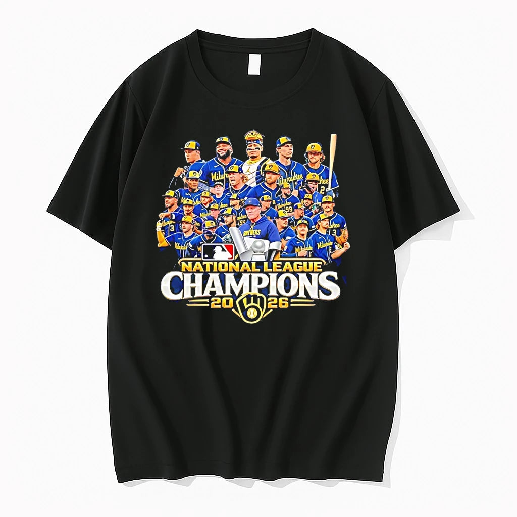 Milwaukee Brewers 2026 National League Champions Players Illustration Tshirts Sweater
