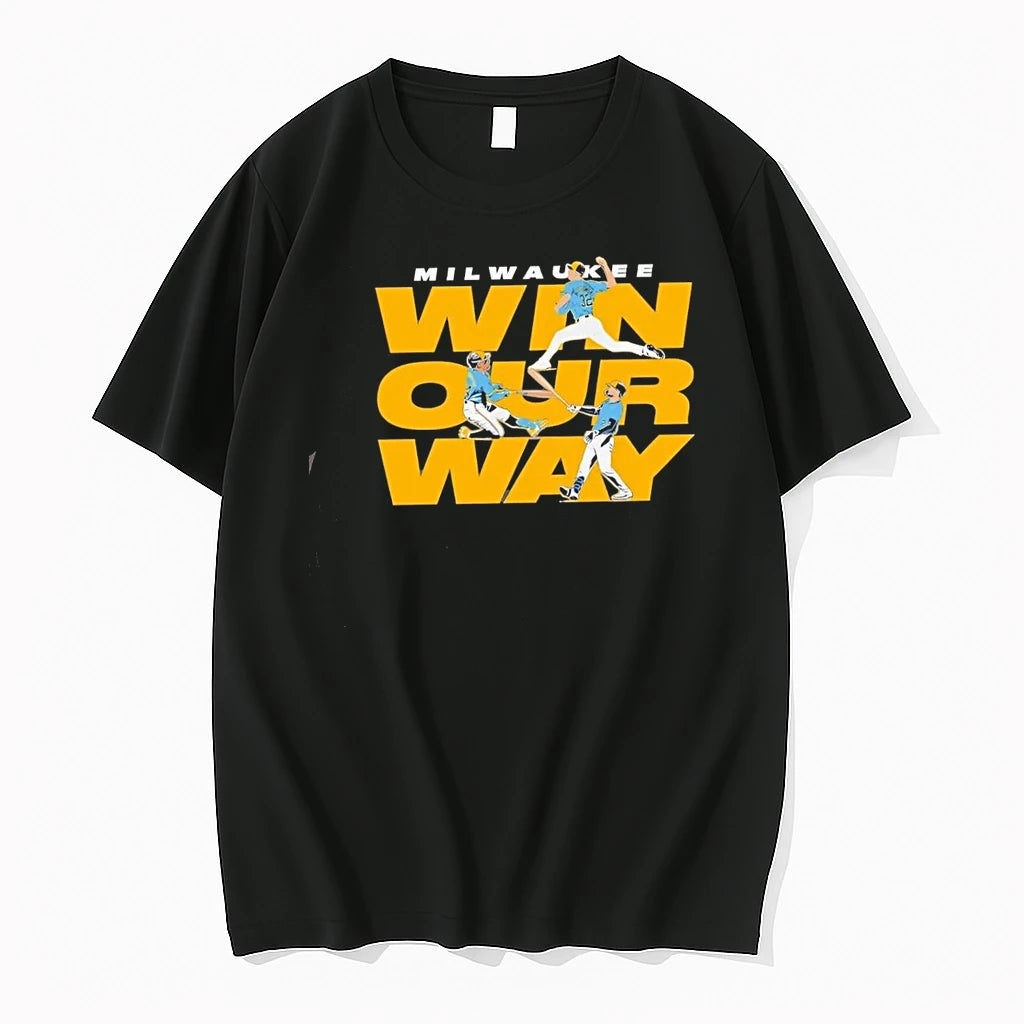 Milwaukee Brewers Baseball Win Our Way Stack Tshirts Sweater