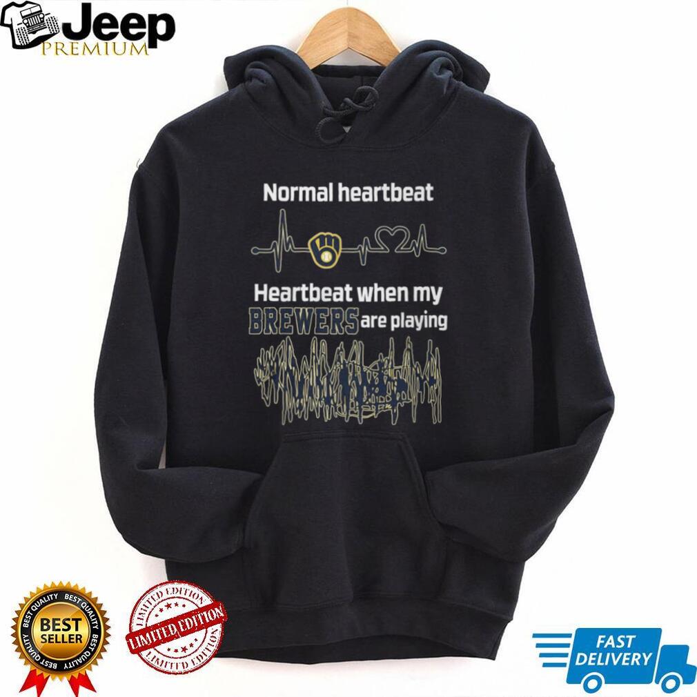 Milwaukee Brewers Heartbeat Normal vs Gameday Baseball Fan Graphic T Shirt