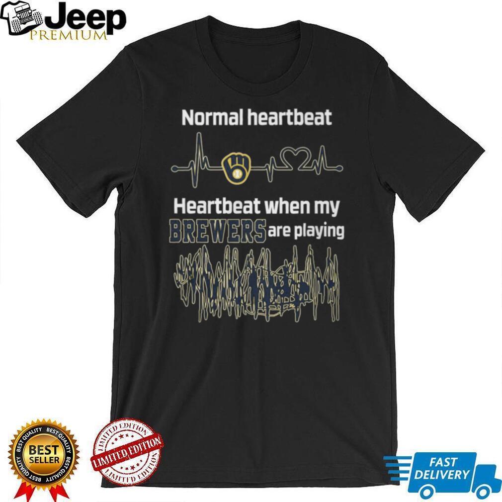 Milwaukee Brewers Heartbeat Normal vs Gameday Baseball Fan Graphic T Shirt