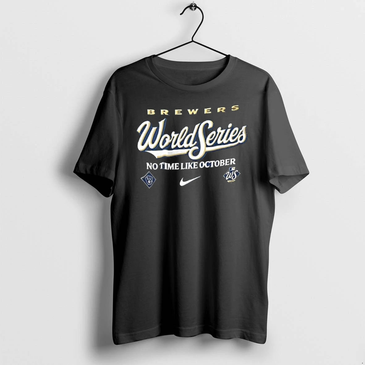 Milwaukee Brewers No Time Like October Text Logo Baseball Graphic Youth Tshirts Sweater