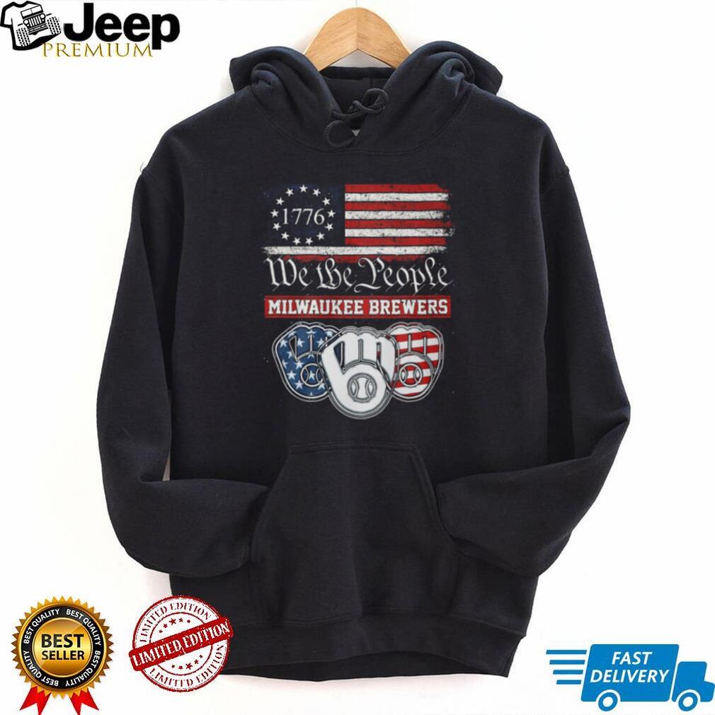Milwaukee Brewers We The People 1776 Patriotic American Flag T Shirt