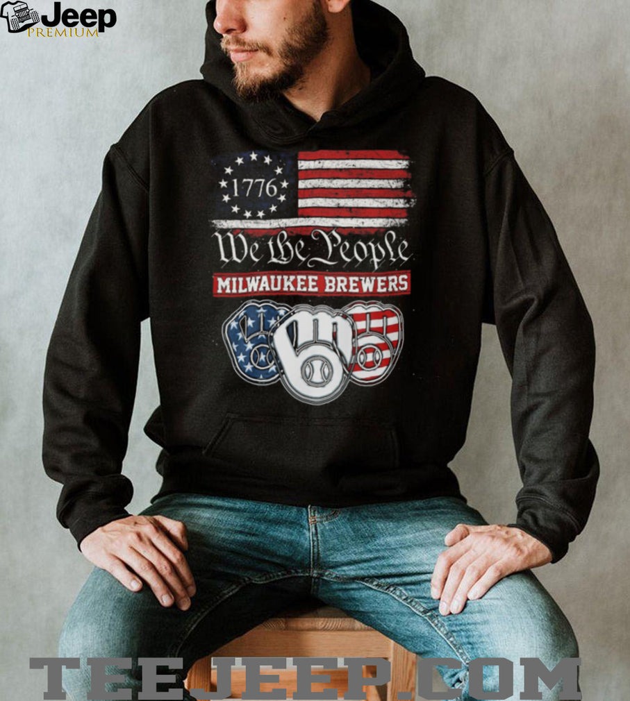 Milwaukee Brewers We The People 1776 Patriotic American Flag T Shirt