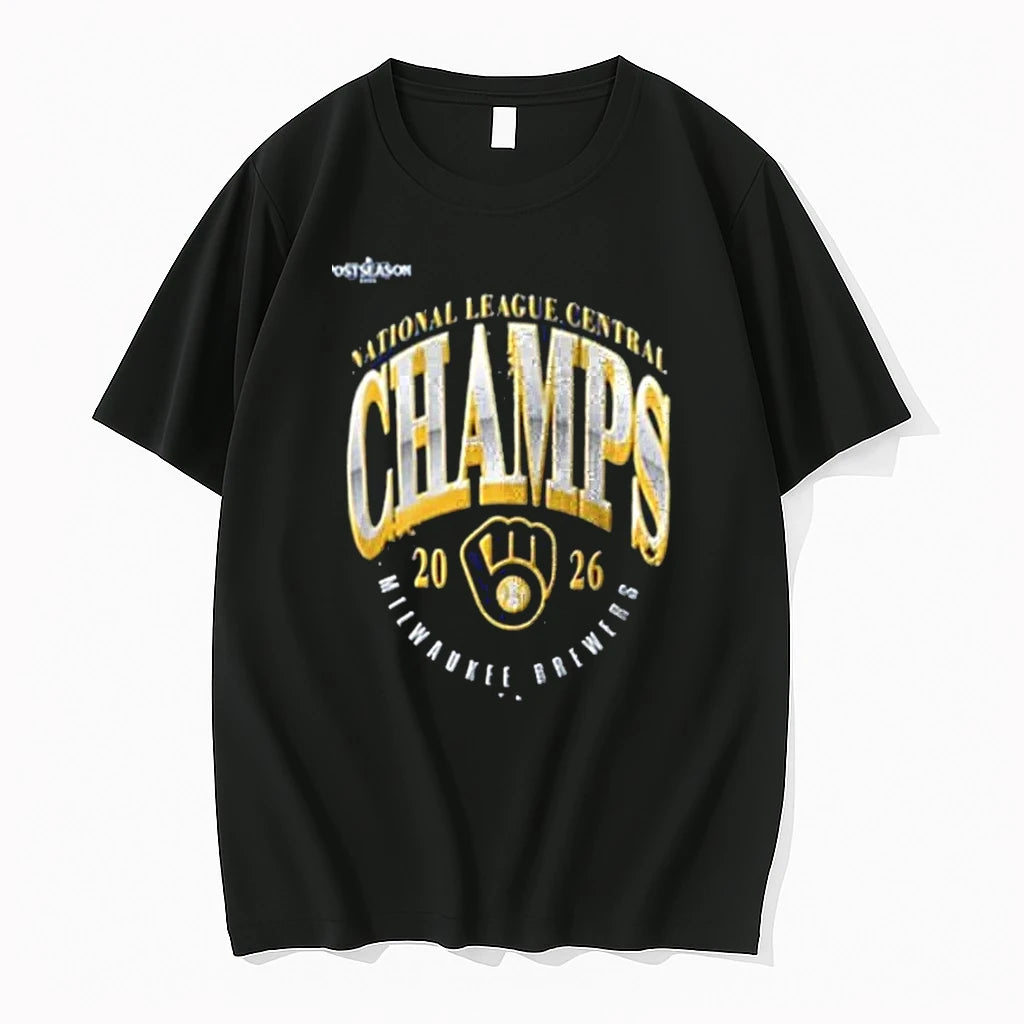 Milwaukee Brewers Win Our Way Nl Central Champions 4 Peat 2026 Black Tshirts Sweater