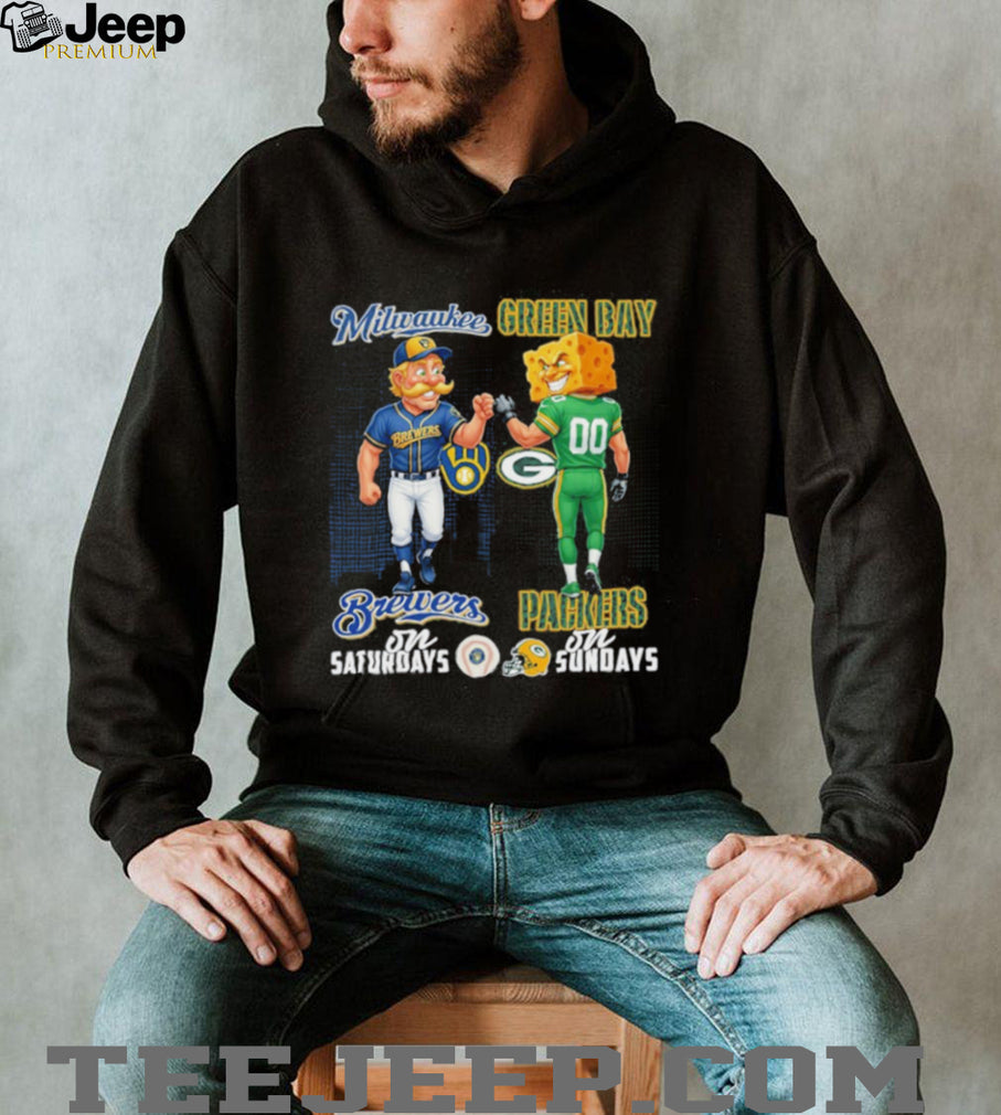 Milwaukee Brewers on Saturdays Green Bay Packers on Sundays Wisconsin Fan T Shirt