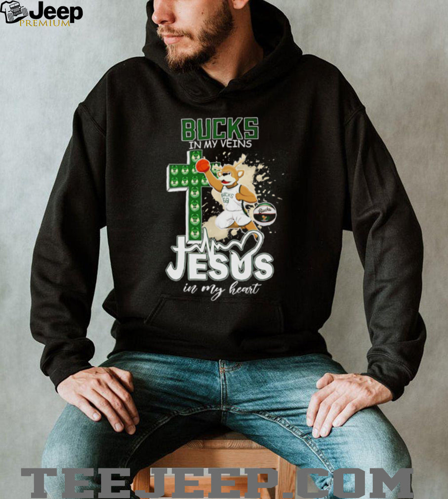 Milwaukee Bucks In My Veins Jesus In My Heart NBA Fan T Shirt