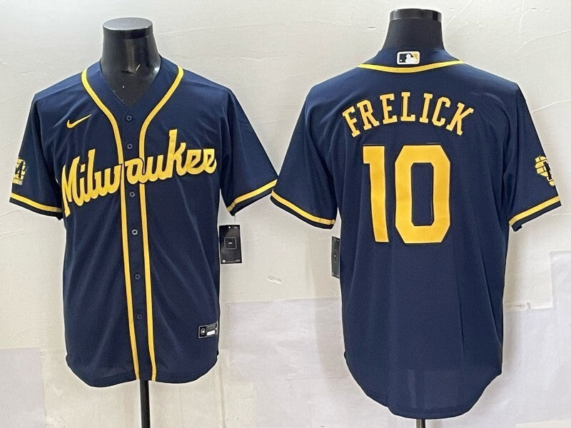 Milwaukee Brewers #10 Sal Frelick Brewers Adult Style 1