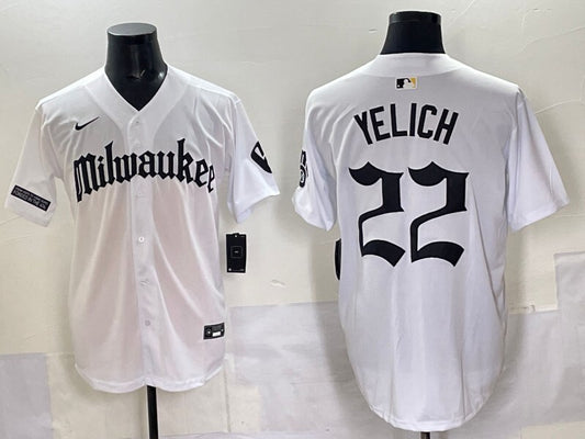 Milwaukee Brewers #22 Christian Yelich Brewers 5 Collaboration Style 1
