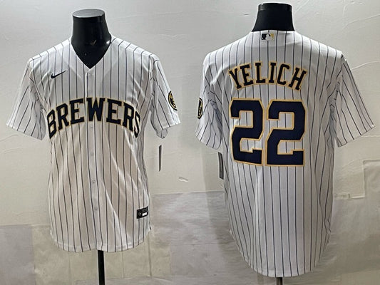 Milwaukee Brewers #22 Christian Yelich Brewers Adult Style 3
