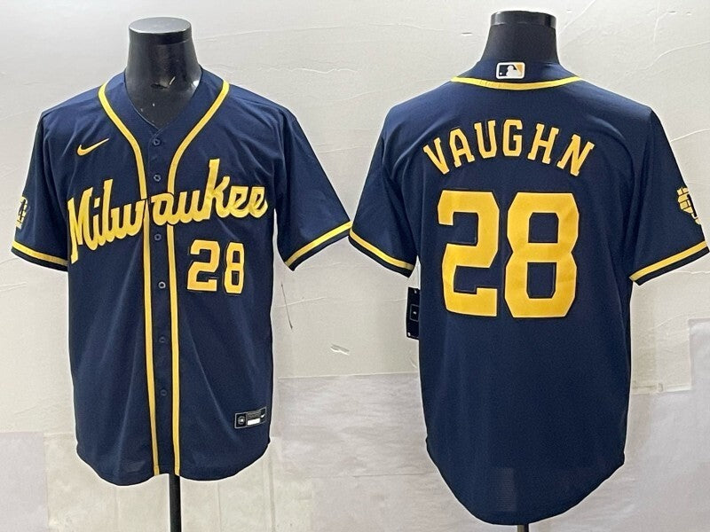 Milwaukee Brewers #28 Andrew Vaughn Brewers Adult Style 1
