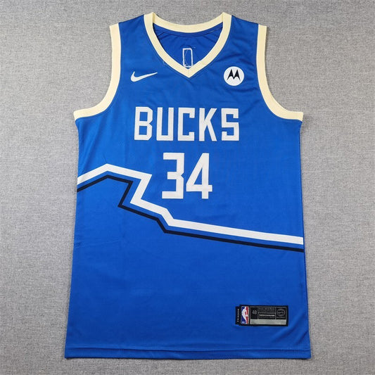 Milwaukee Bucks #34 Giannis Antetokounmpo Bucks 34 Blue City s-xxl Style 2