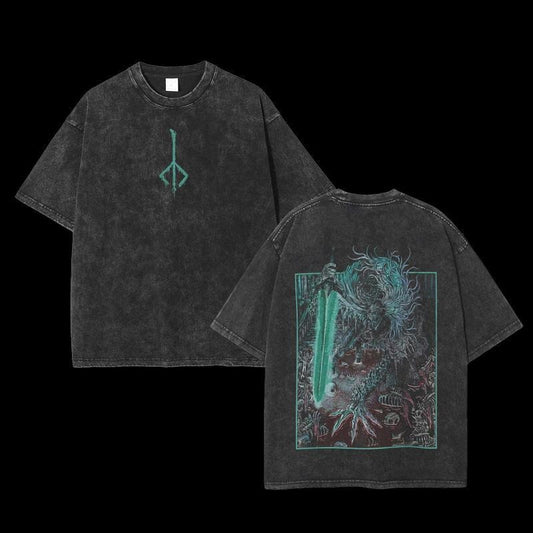[ Mineral Wash ] Bloodborne Ludwig The Accursed Holy Blade Grim Double Printed Unisex Washed Lightweight Cotton TShirt, Gift For Game Fan, Streetwear