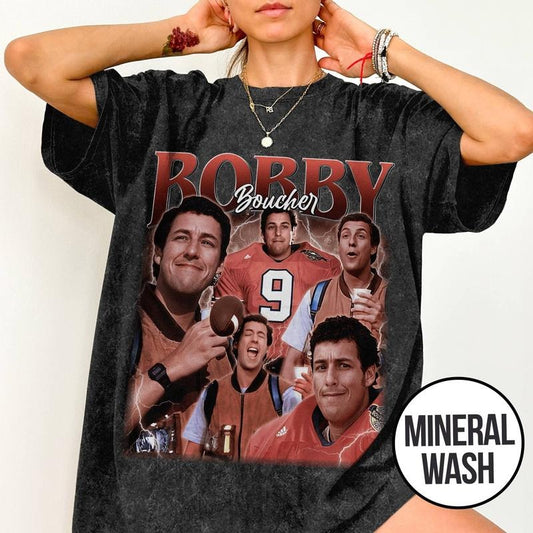 [ Mineral Wash ] Bobby Boucher Homage Shirt, The Waterboy Adam Sandler Shirt, Bobby Boucher Movie, Bootleg Rap Style Graphic Washed Shirt