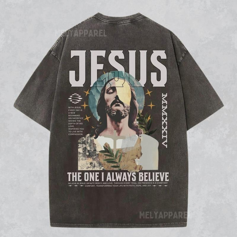 [ Mineral Wash ] Christian Shirt Jesus Apparel Faith Streetwear Unisex Tee Religious Washed Gift For Him Or Her Bible Verse Tshirt Christmas Washed Gift