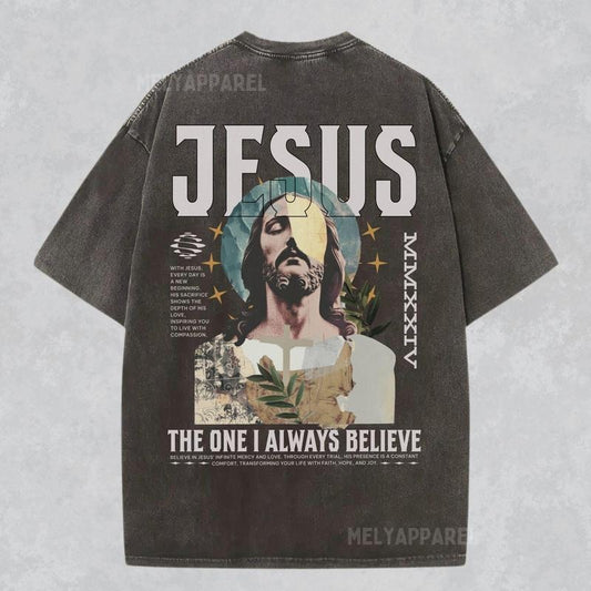 [ Mineral Wash ] Christian Shirt Jesus Apparel Faith Streetwear Unisex Tee Religious Washed Gift For Him Or Her Bible Verse Tshirt Christmas Washed Gift