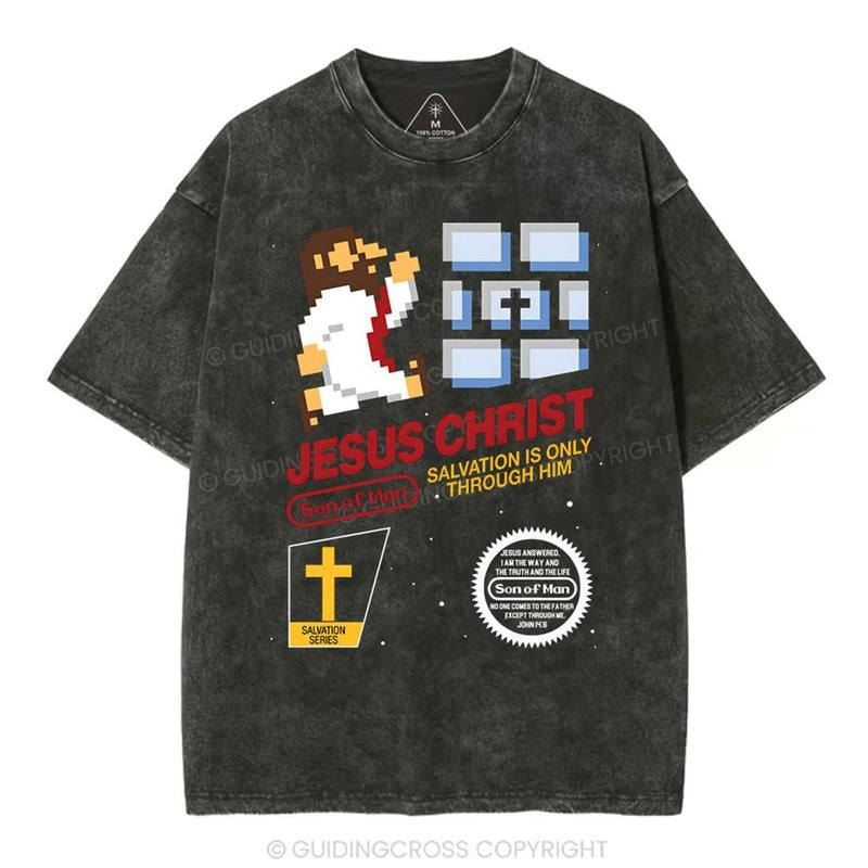 [ Mineral Wash ] Jesus Christ Chirstian Washed TShirt Jesus Graphic Washed Style Shirt