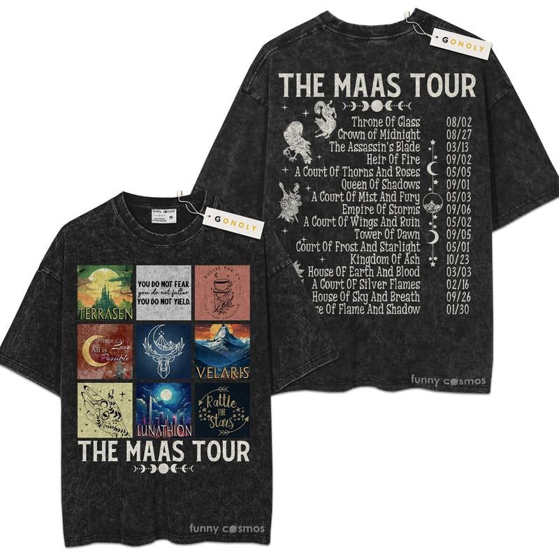 [ Mineral Wash ] Sarah J. Maas Tour Acotar For Fans Lover Book, Bookish, Graphic Washed Style Shirt