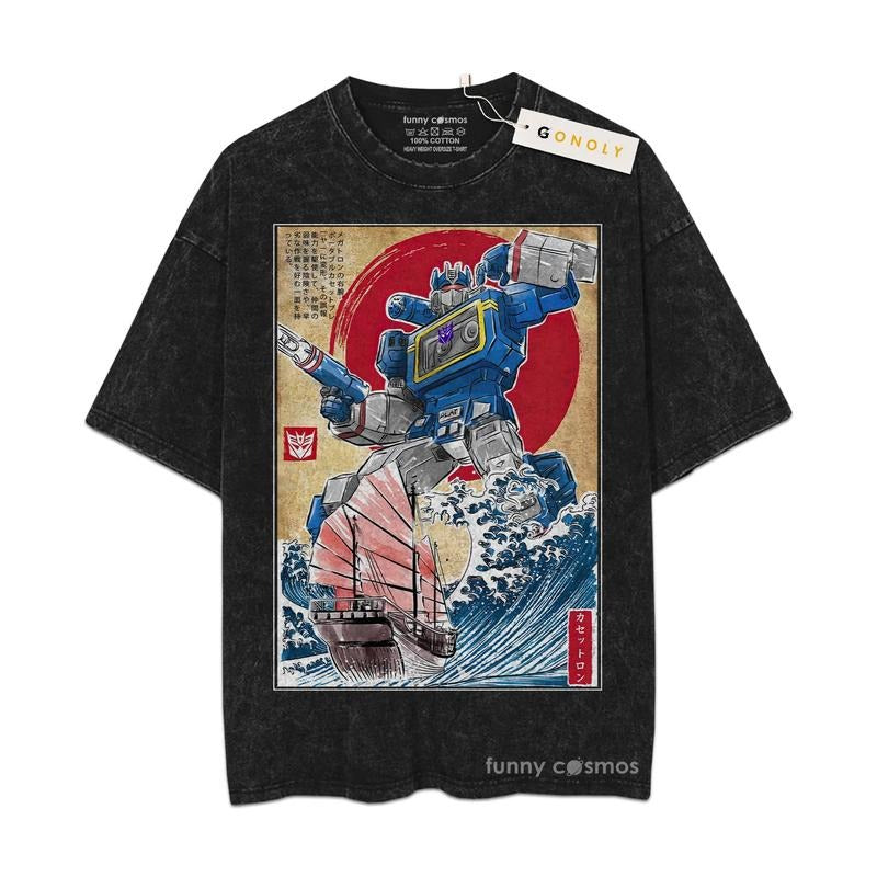 [ Mineral Wash ] Soundwave Woes, Transformers Movie, Graphic Washed Style Shirt