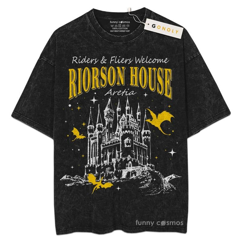[ Mineral Wash ] Xaden Riorson House, Fourth Wing For Fans Lover Book, Bookish, Graphic Washed Style Shirt