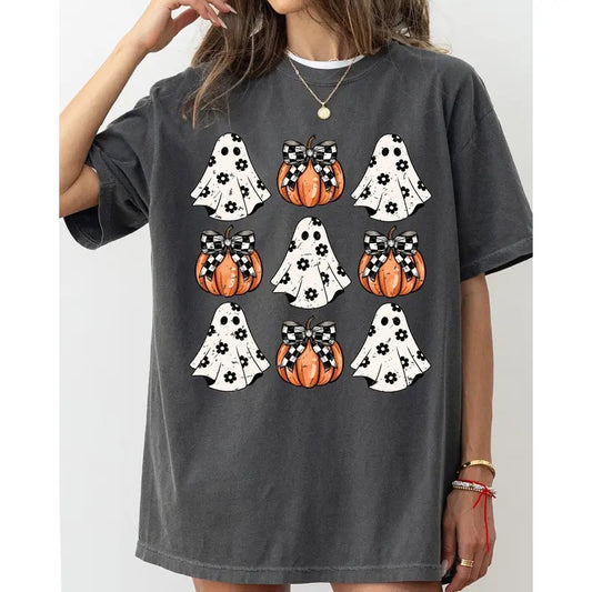 Mini Ghosts and Pumpkins, Western, Witch, Aesthetic, Meme, Halloween, Costume, Tshirt, Women's Comfort Colors Tshirt, Halloween Tee, Witch, Spooky, Ghost