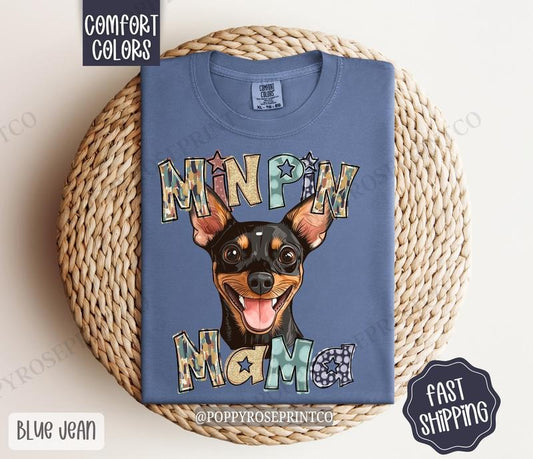 Miniature Pinscher Mama Comfort Colors, Dog Mom Tee, Cute Mama Women's Tshirt