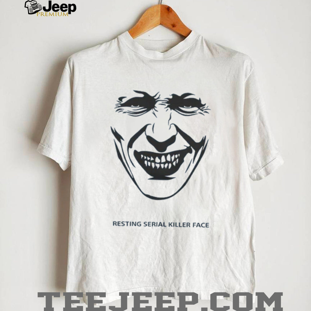 Minimalist Resting Serial Killer Face Creepy Smile Graphic Tee