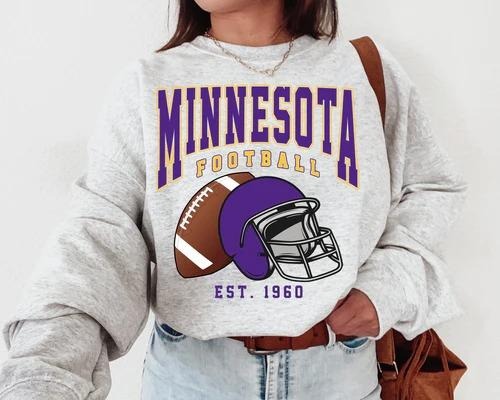 Minnesota Football Sweatshirt, Vintage Unisex Pittsburgh Crewneck, Gift for Football Fan Cotton Fit