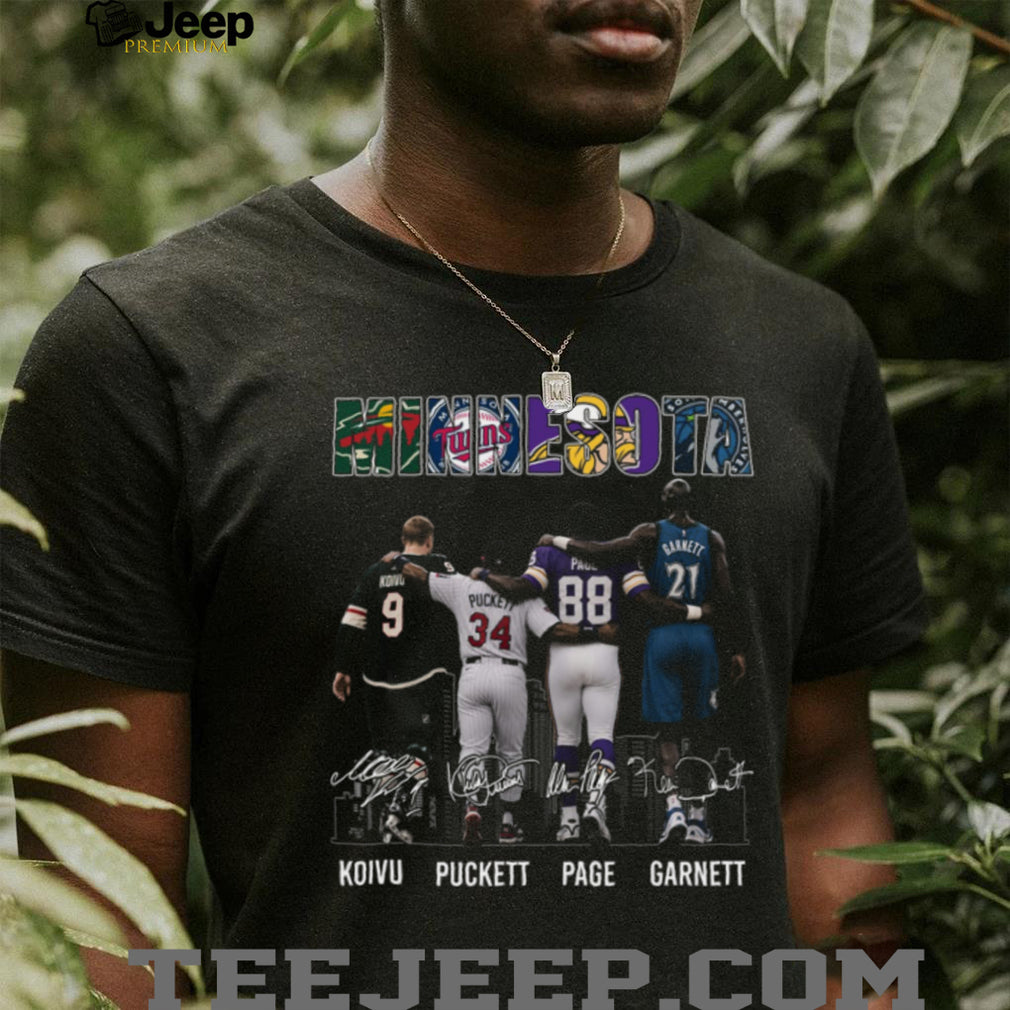 Minnesota Sports Legends Koivu Puckett Page Garnett Retro Icons Team Fan Vintage Shirt