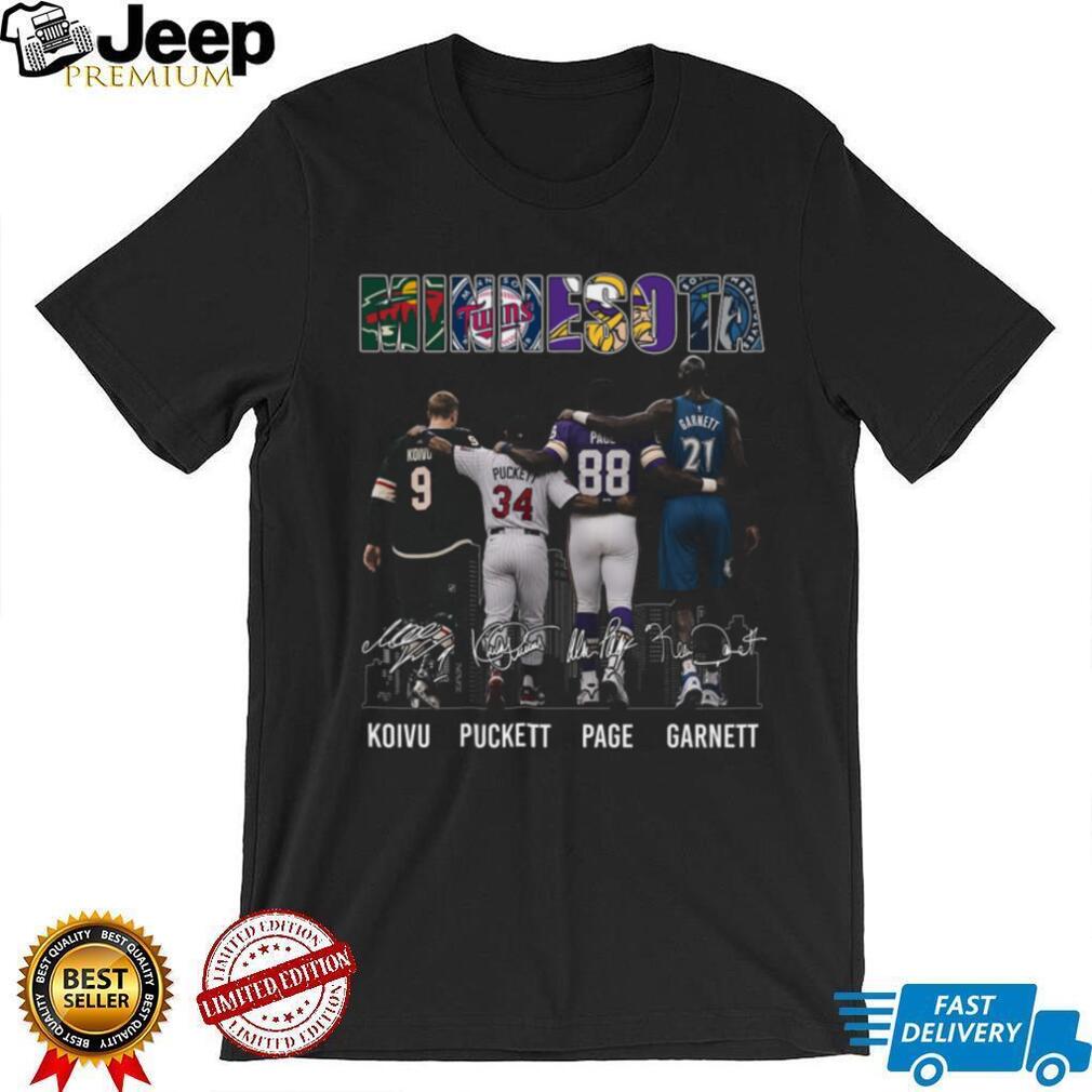 Minnesota Sports Legends Koivu Puckett Page Garnett Retro Icons Team Fan Vintage Shirt