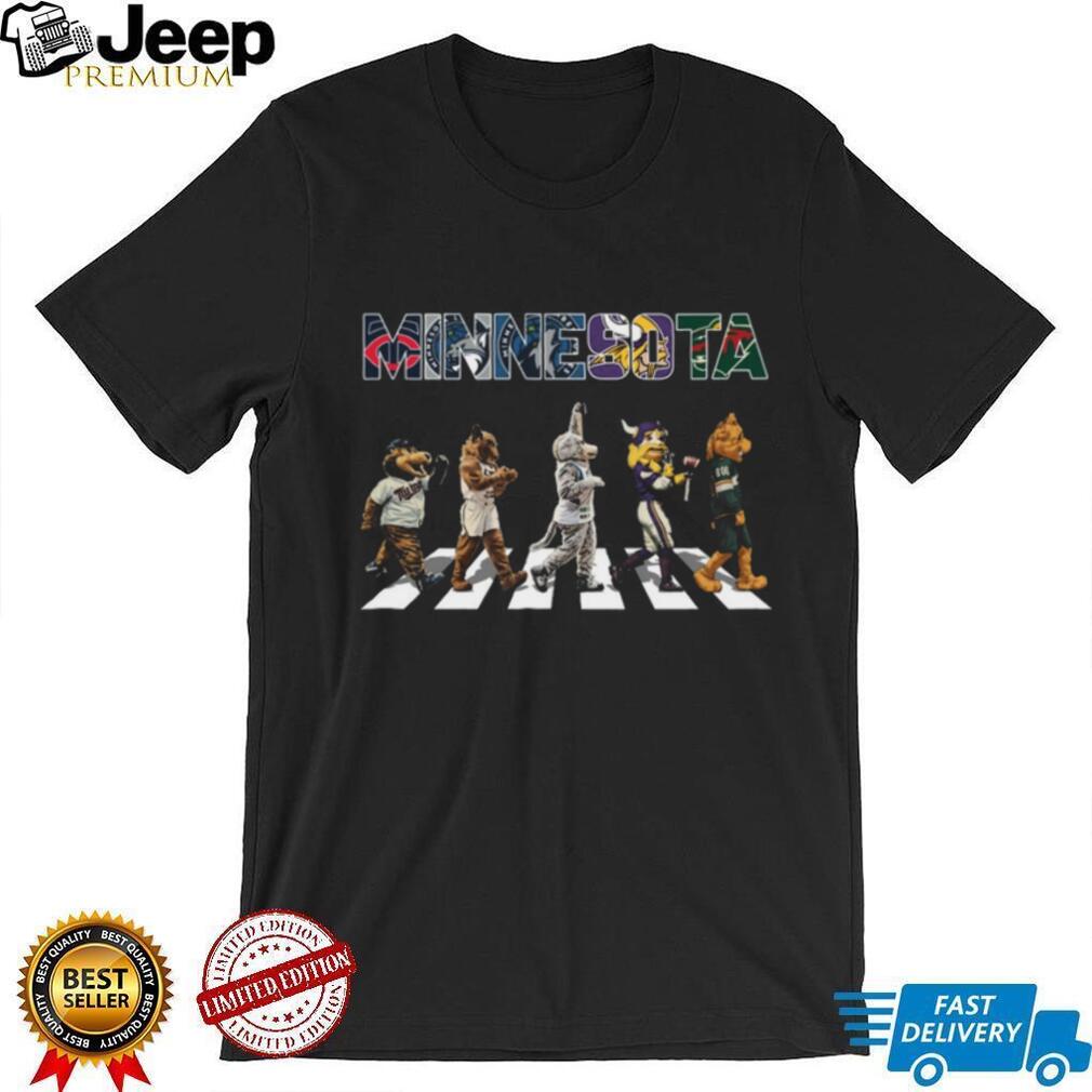 Minnesota Sports Mascots Abbey Road Crosswalk Parody T Shirt