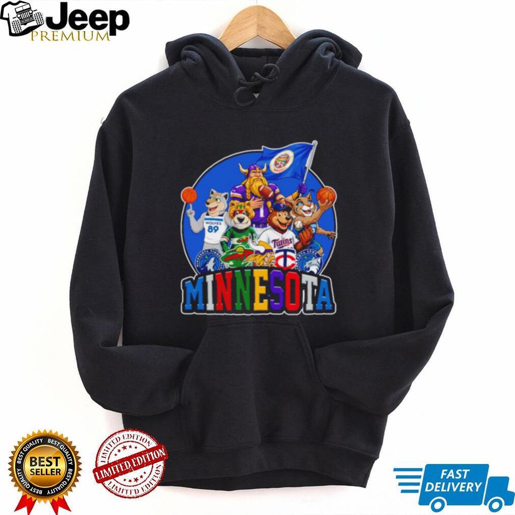 Minnesota Sports Teams Mascots United Fans Logo Collage T Shirt