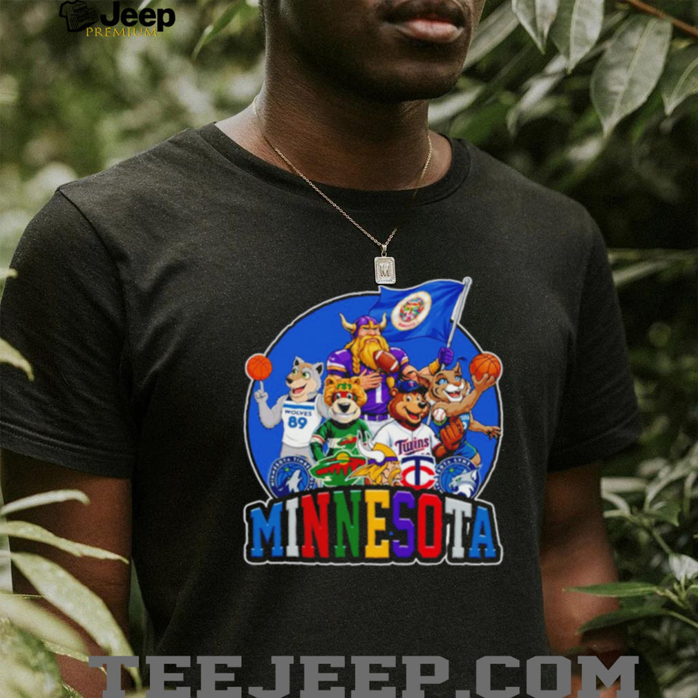 Minnesota Sports Teams Mascots United Fans Logo Collage T Shirt