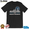 Minnesota Timberwolves City Skyline 2026 Season Roster Player Names Fans Vintage Black T Shirt